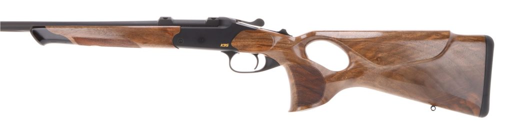 Blaser K95 Success Kipplaufbüchse mit Lederschaft in Holzklasse 4, Seriennummer 3R09400